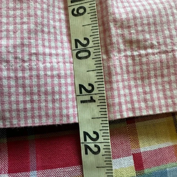 IZOD Men’s All Cotton Pink & White Gingham Flat Front 10” Shorts - Size 38 - Picture 8 of 11